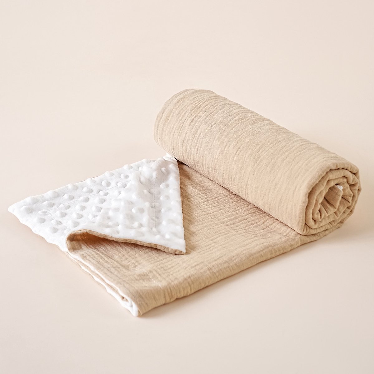Deze babydeken is zacht, comfortabel en voelt heerlijk aan, waardoor het een onmisbaar cadeau is voor aanstaande moeders en een ideale keuze om pasgeborenen in te wikkelen. (1 stuk)-Donkerbeige-100*100cm