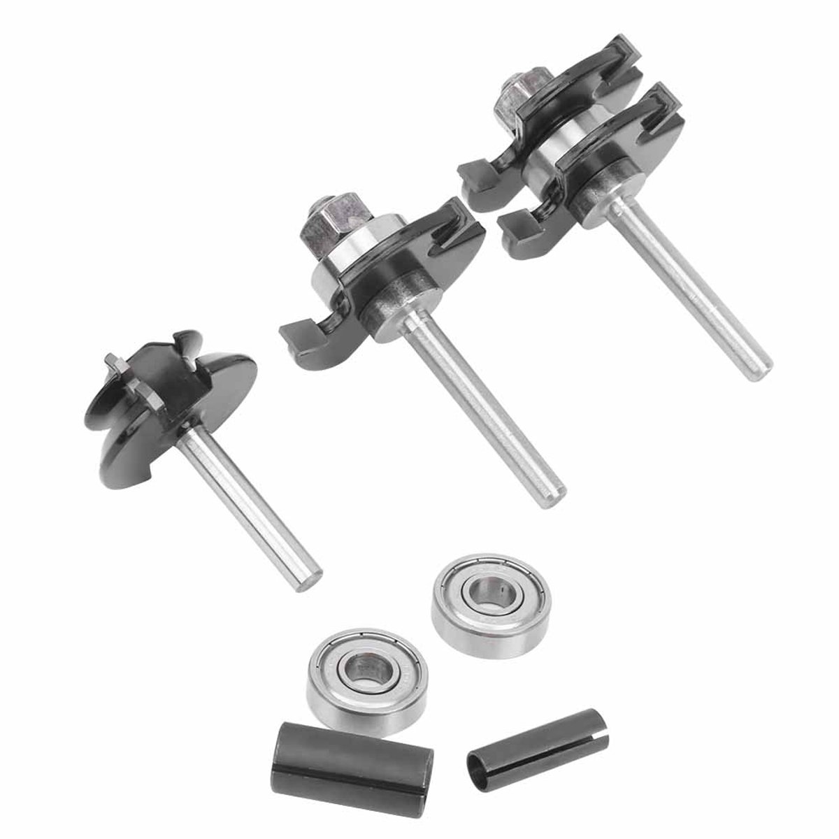 7-delige hardmetalen frezenset voor houtbewerking – 1/4 inch schacht