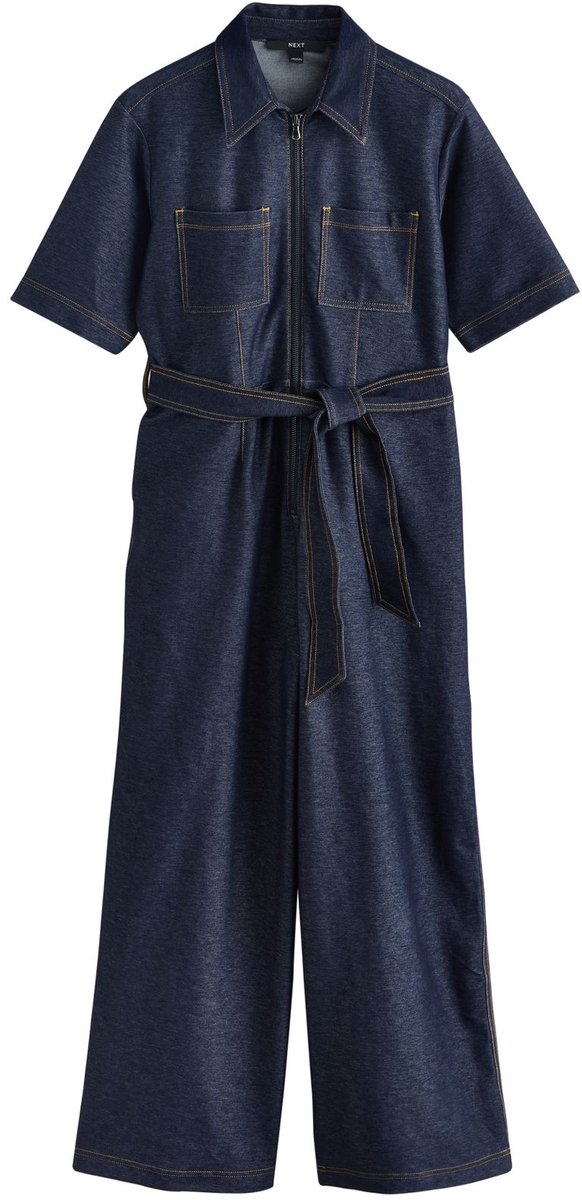 Next - Dames - Denim jersey jumpsuit - Blauw