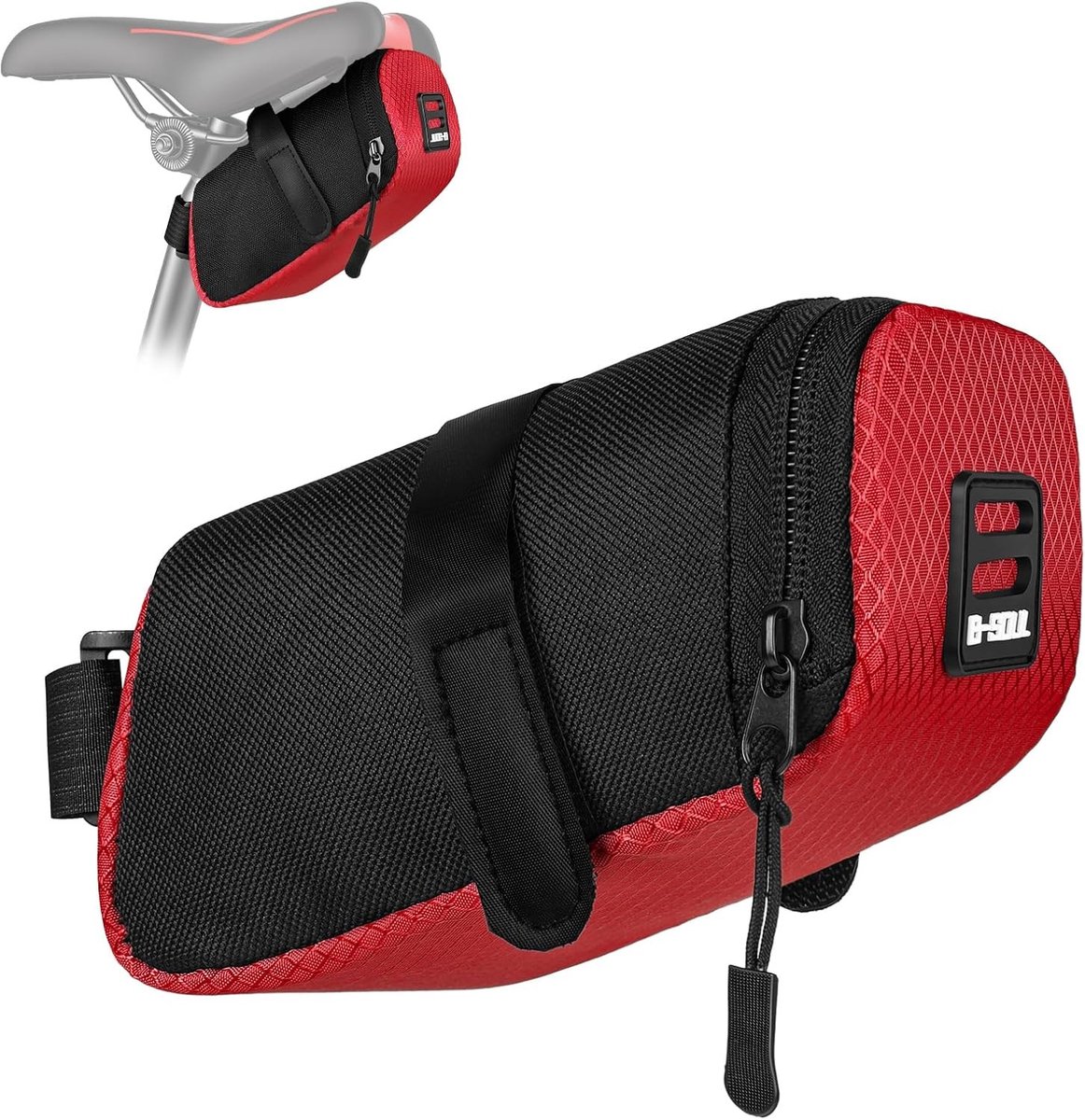 Fiets Zadeltas voor MTB en Racefietsen, Vouwbare Fiets Tas in Rood, Ideaal voor Accessoires en Gereedschap