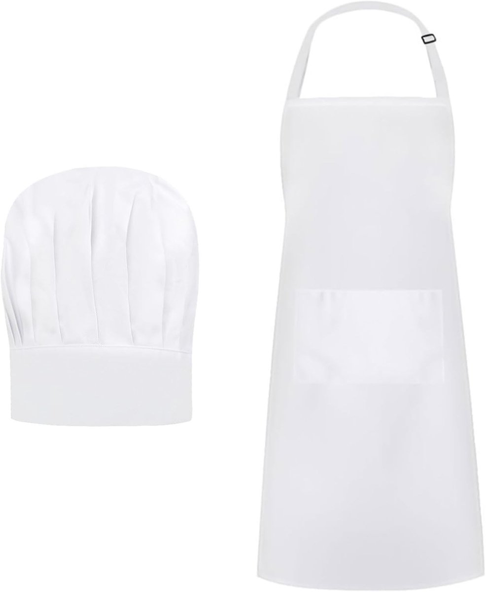 Aanpasbare witte kookschort en ademende kookmuts voor mannen en vrouwen, ideaal voor thuis, restaurants en bakken.