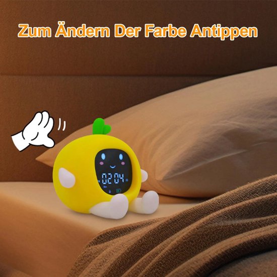 Deze wekker voor slaaptraining voor kinderen heeft een nachtlampje en een witte ruisfunctie, een digitaal display en is geschikt voor zowel jongens als meisjes. — afbeelding 2