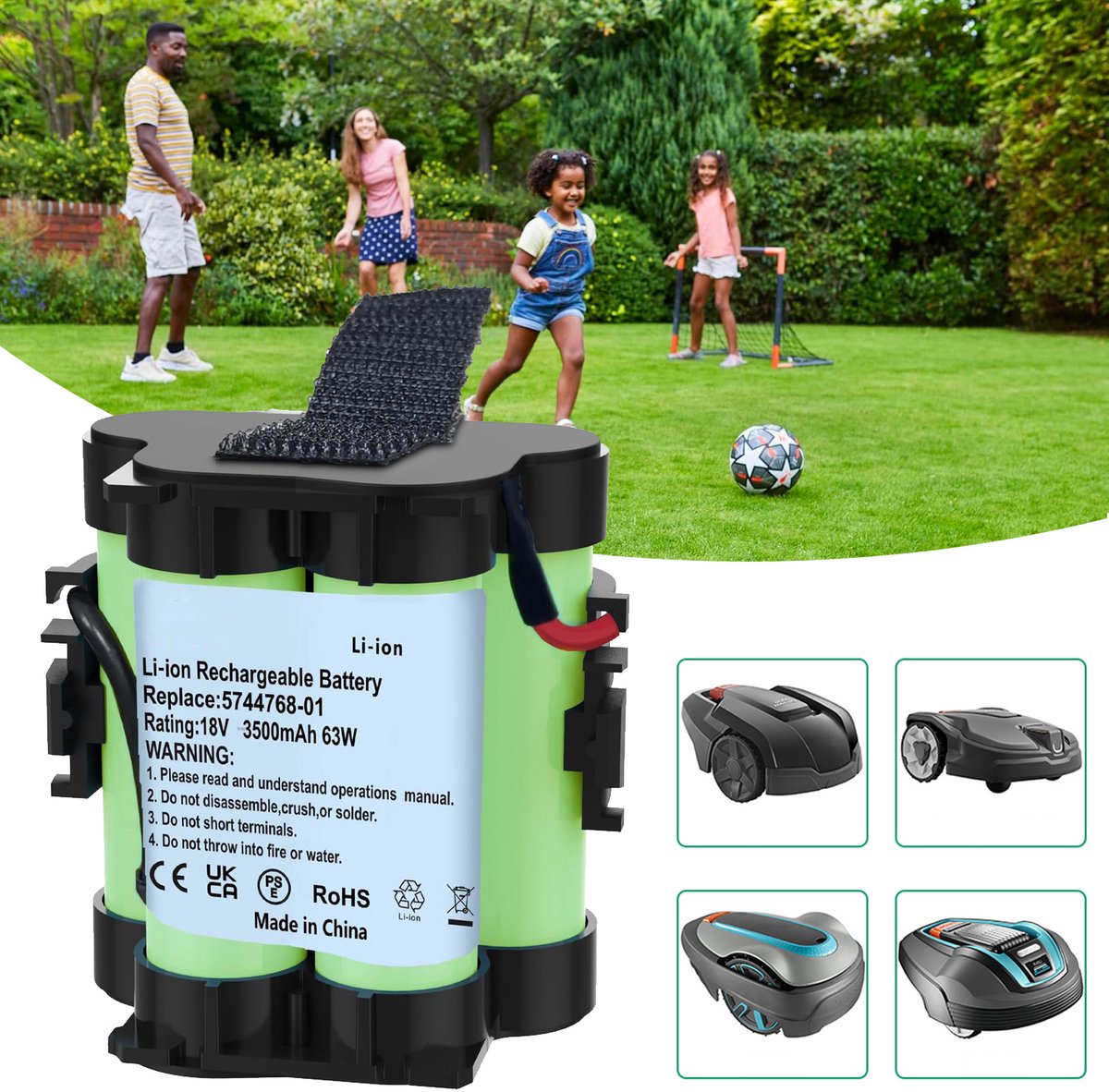 Batterijvervanging Voor Gardena Robotic R38Li - 18V 3500mAh Batterij Voor R80Li R75Li R70Li R50Li R45Li R40Li McCulloch ROB R1000