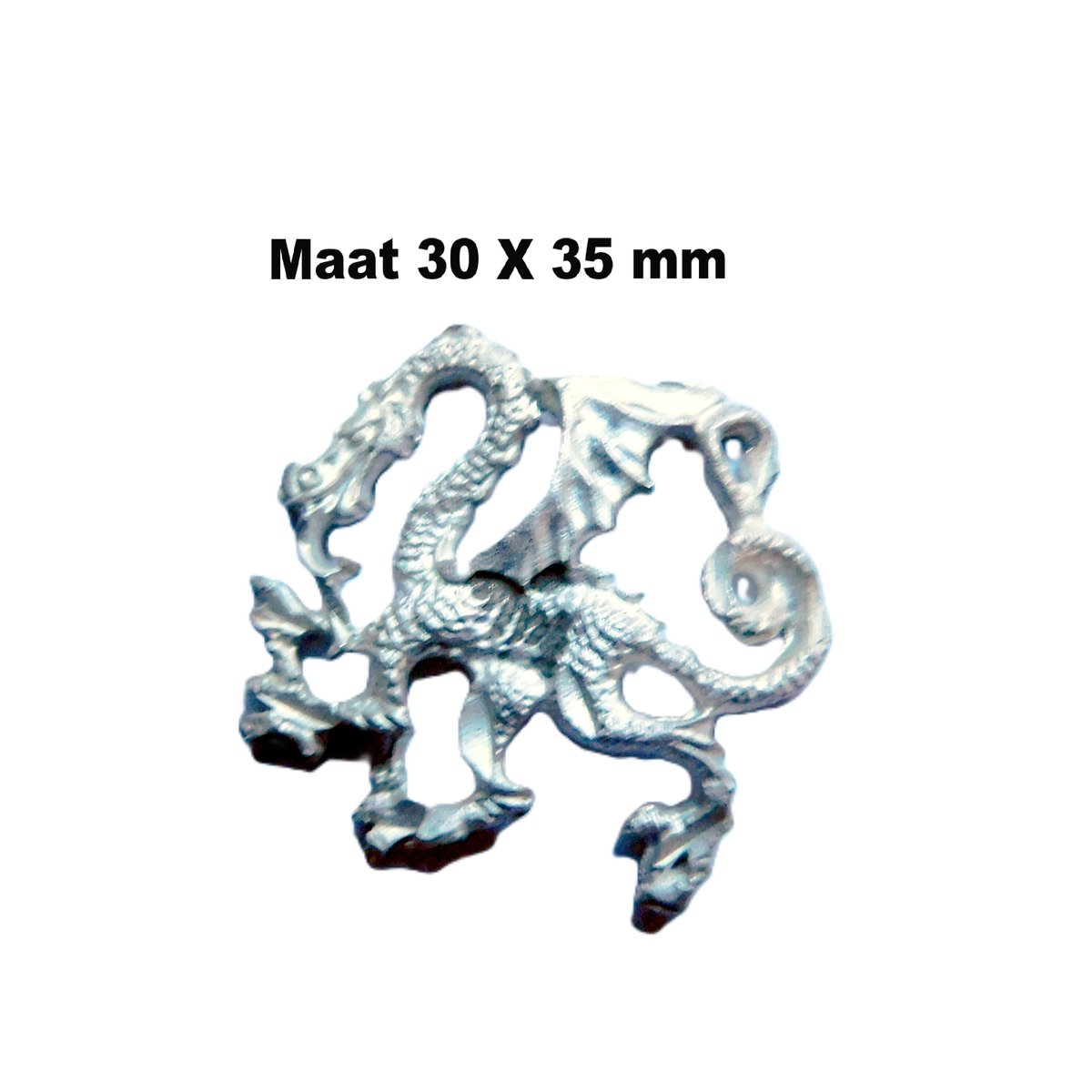 Hetty'S - Bijzondere hanger - van een Draak - Collier 45 cm - 925 zilver