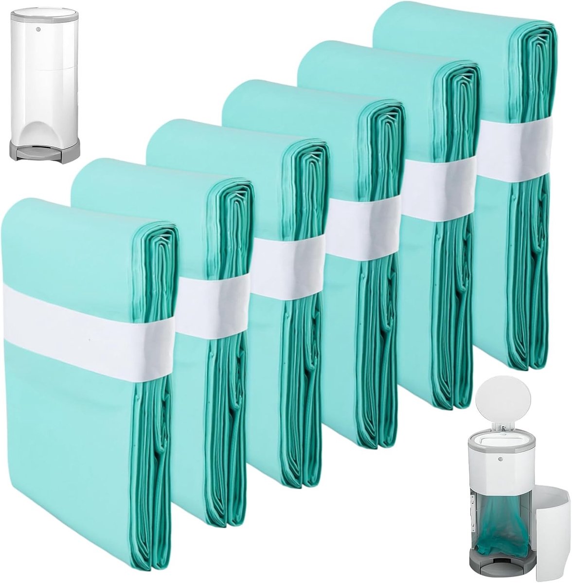 Refill Film voor Luieremmer, 16L Afvalzak, 10 meter Lang, Geurvrij, Geschikt voor Luierzakken en Afvalverwerking