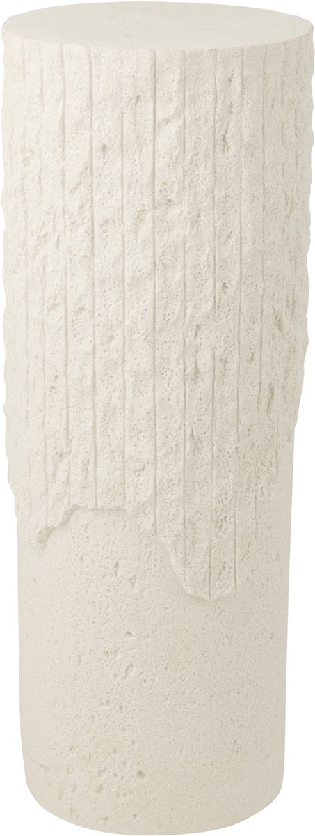 J-Line decoratie Sokkel Rocky Reliëf - polyresin - wit - large