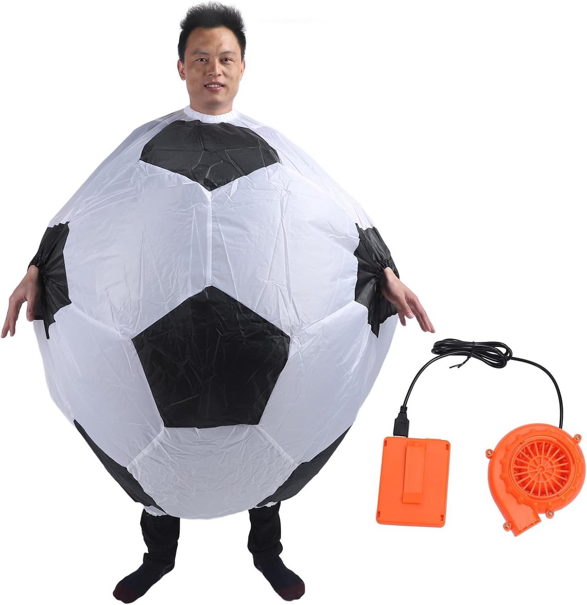 Grappig opblaasbaar voetbalkostuum voor carnaval, sportfeesten en Halloween-cosplay met beluchter en comfort