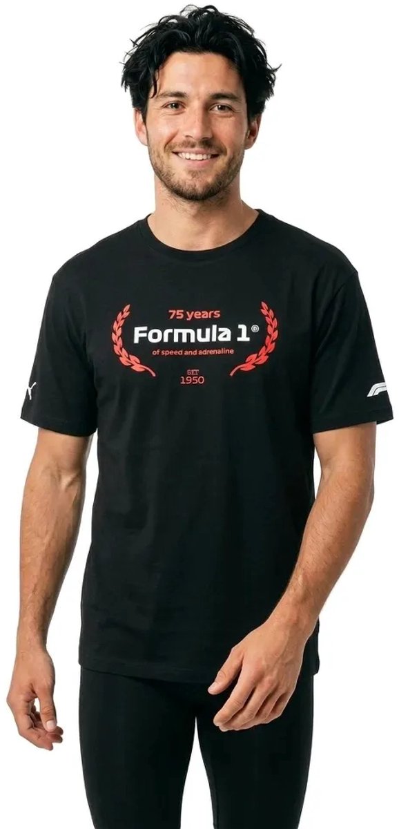 Puma F1 Essentials Graphic T-shirt Met Korte Mouwen XL Man Zwart