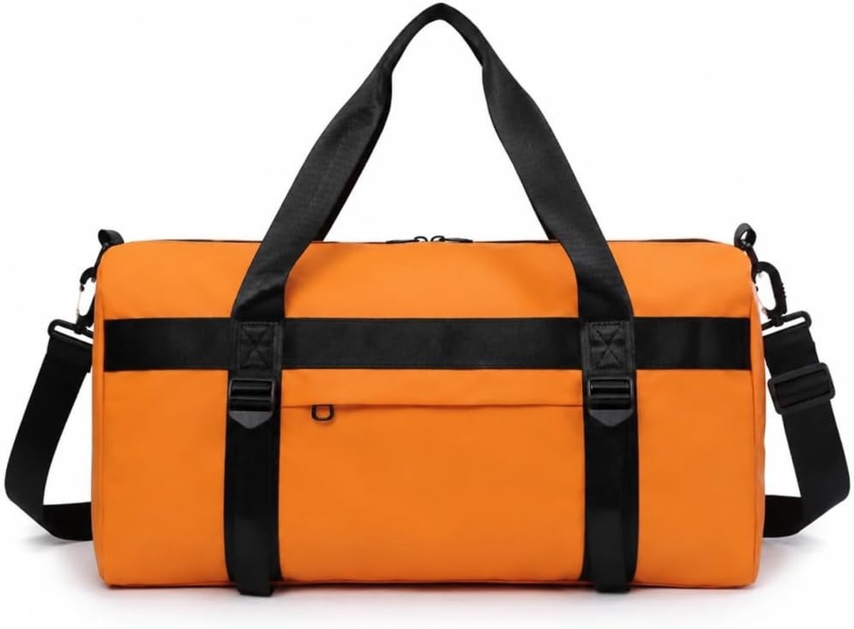 Kleine Sporttas - Oranje - 50 x 25 x 25 cm - Waterafstotende Duffle met Schoenenvak - Voor Dames