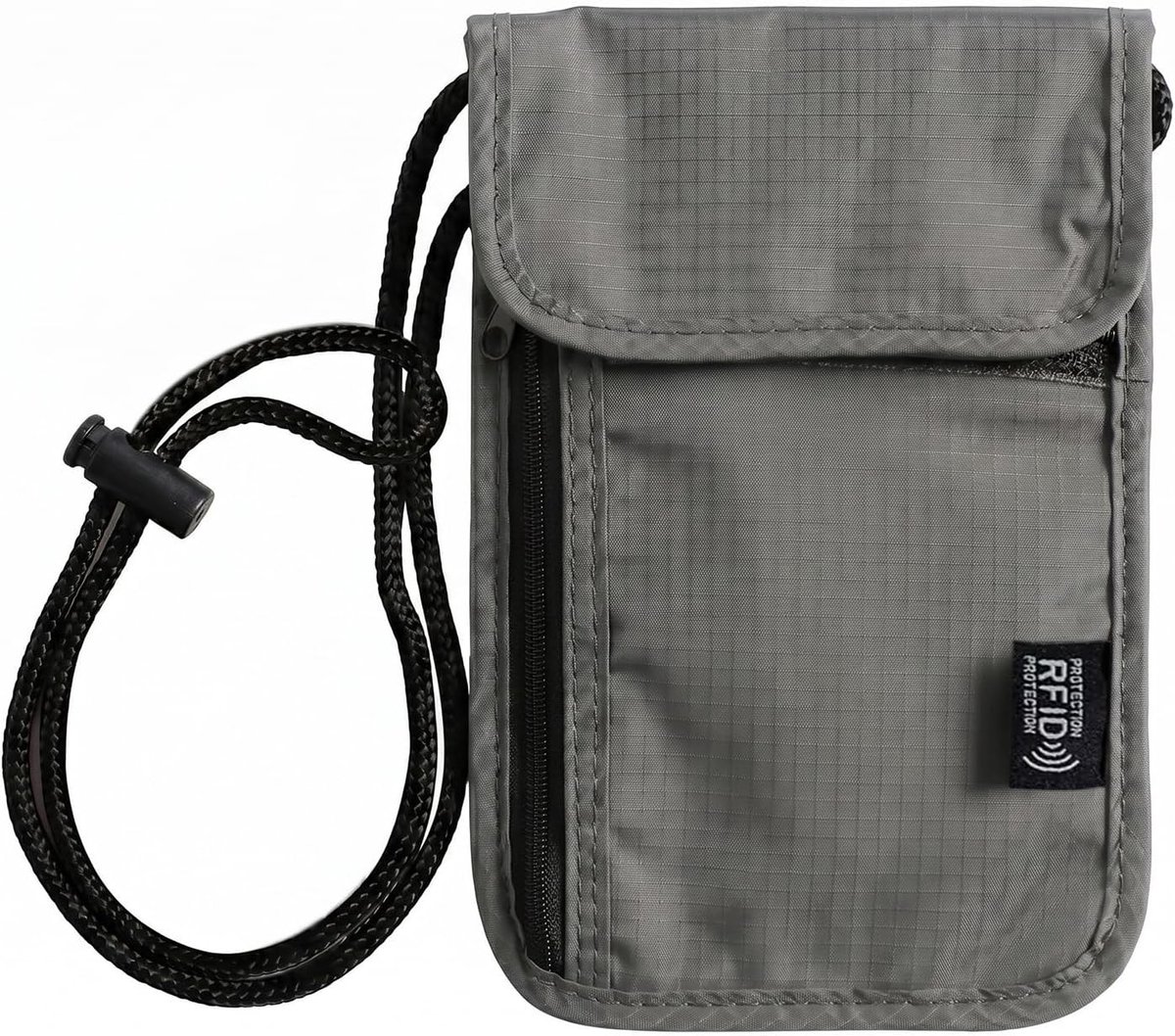 Diefstalbestendige Borsttas - Grijs - 19 x 14 x 1 cm - Waterdichte Nylon Tas met RFID-blokkering - Voor Heren en Dames