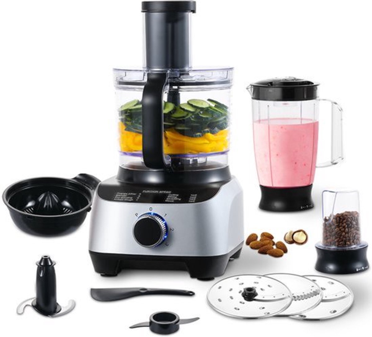 Keukenmachine Multifunctioneel - 1300 Watt Vermogen - 3,5 Liter Mengkom - RVS Materiaal - Voor Mixen En Kneden