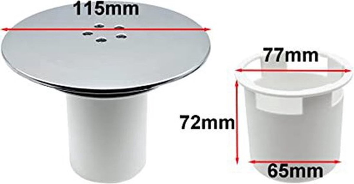 4,5 inch (ongeveer 11,4 cm) vloerafvoer, snelle waterafvoer, doucheafdekking, ronde ABS doucheafvoerbuis, geschikt voor badkamer, compatibel met 90 mm afvalgat douchebak, set van 2