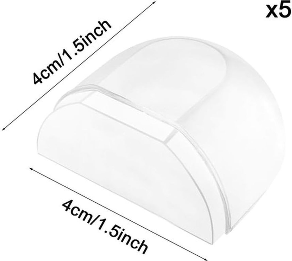 - Deurstopper - Transparante deurstopper - Bescherm je muren - Silicone - 5 stuks - Geschikt voor harde vloeren - Modern design