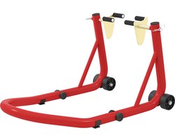 HOMCOM motorstandaard achterwiel tot 544 kg - Paddockstand - Motorbok - Montagestandaard - Rood
