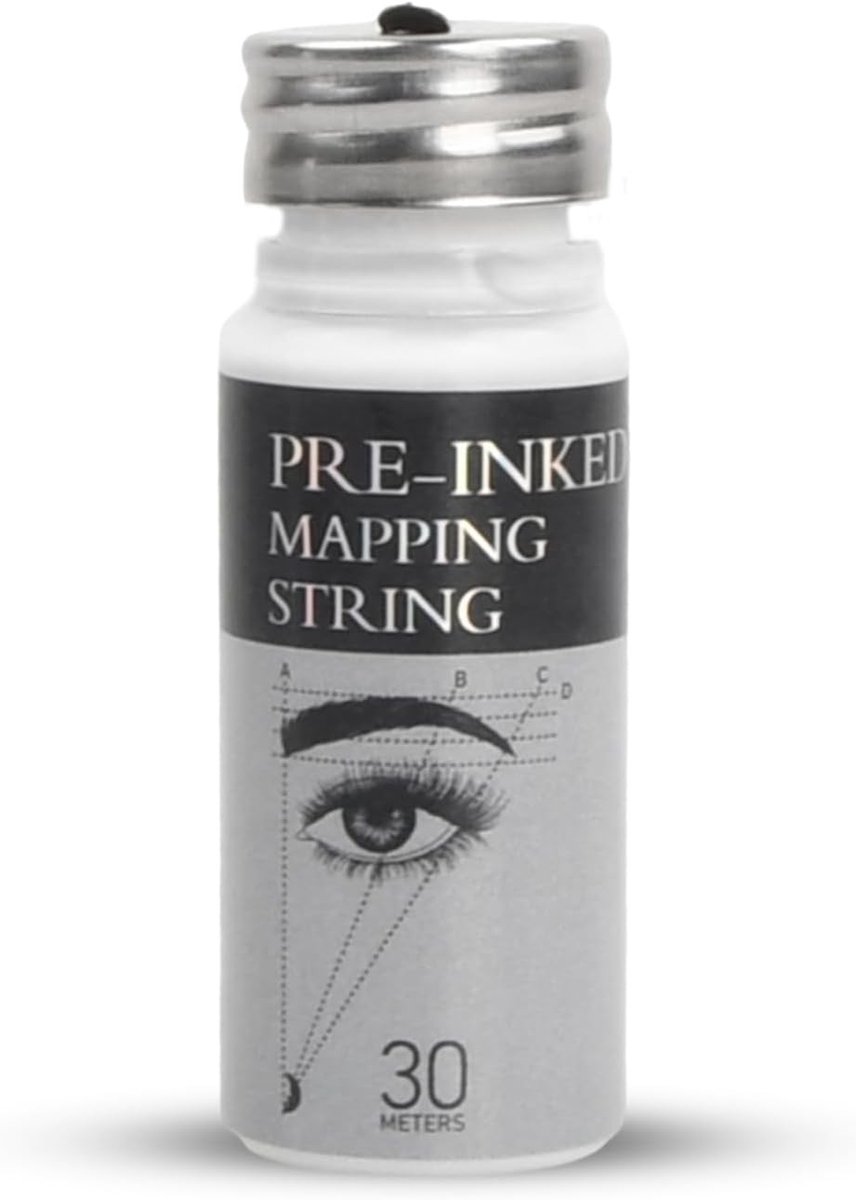 Eyebrow Mapping Draad voor Perfecte Wenkbrauwen, 30m Voor Microblading en Permanente Make-up, Pre-Inked Wenkbrauw Mapping Draad met Witte Inkt