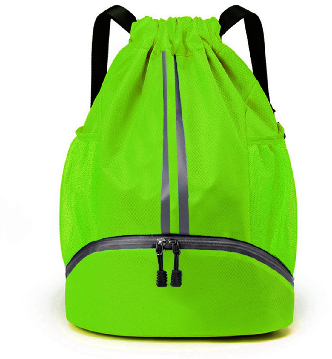 Zwemtas met Trekkoord - Sporttas Gymtas - Zwemmen en Sport - Apart Schoenenvak - 47 x 32 cm - groen