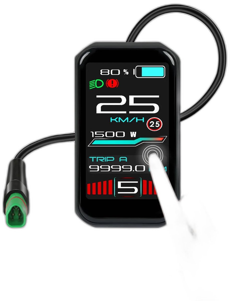 Currero Fatbike Scherm - LCD Display - Schermpje - E-Bike Accessoires - Elektrische Fiets - Dashboard - Snelheidsmeter - Kinderen & Volwassenen