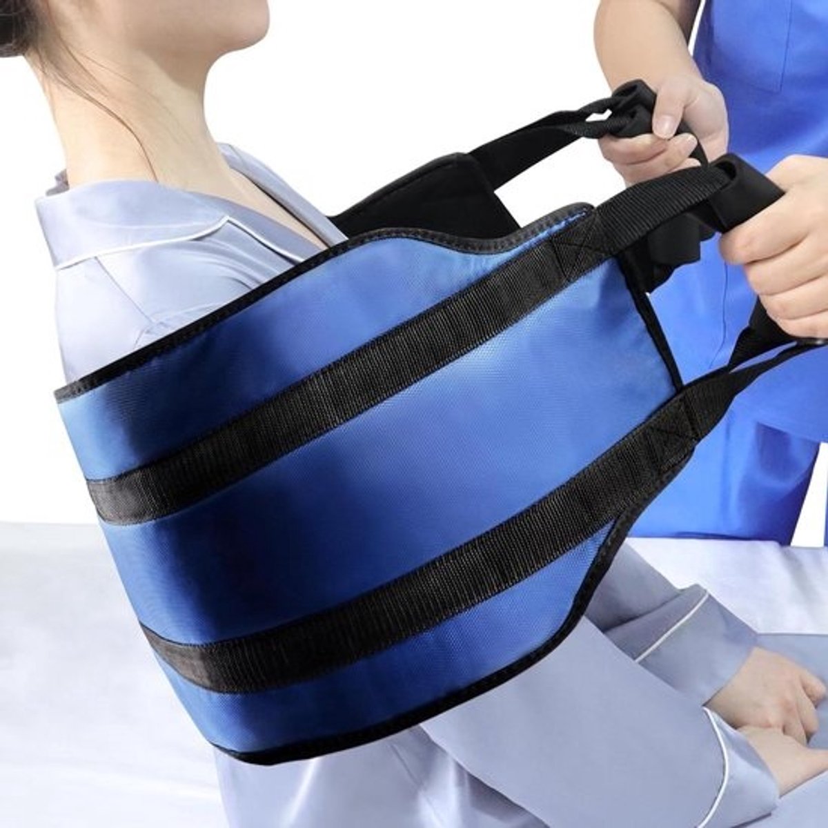 Patiëntentransfer Gordel - Hefgordel Verzorging - Veilig Verplaatsen - Extra Breed Ontwerp - 110 cm - Blauw