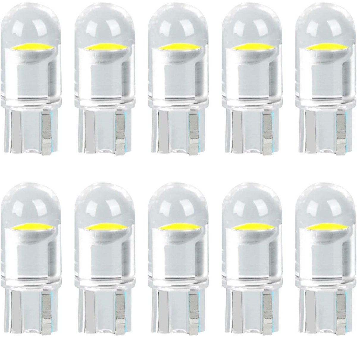 SSTRWGOOD 10 Stuks Binnenverlichting - T10 W5W Standlicht - 12V 5W 6000K Diamond Wit - Geschikt voor Parklicht Kennzeichenbeleuchtung Kofferraum en Leeslamp - Kunststof Lampe Set