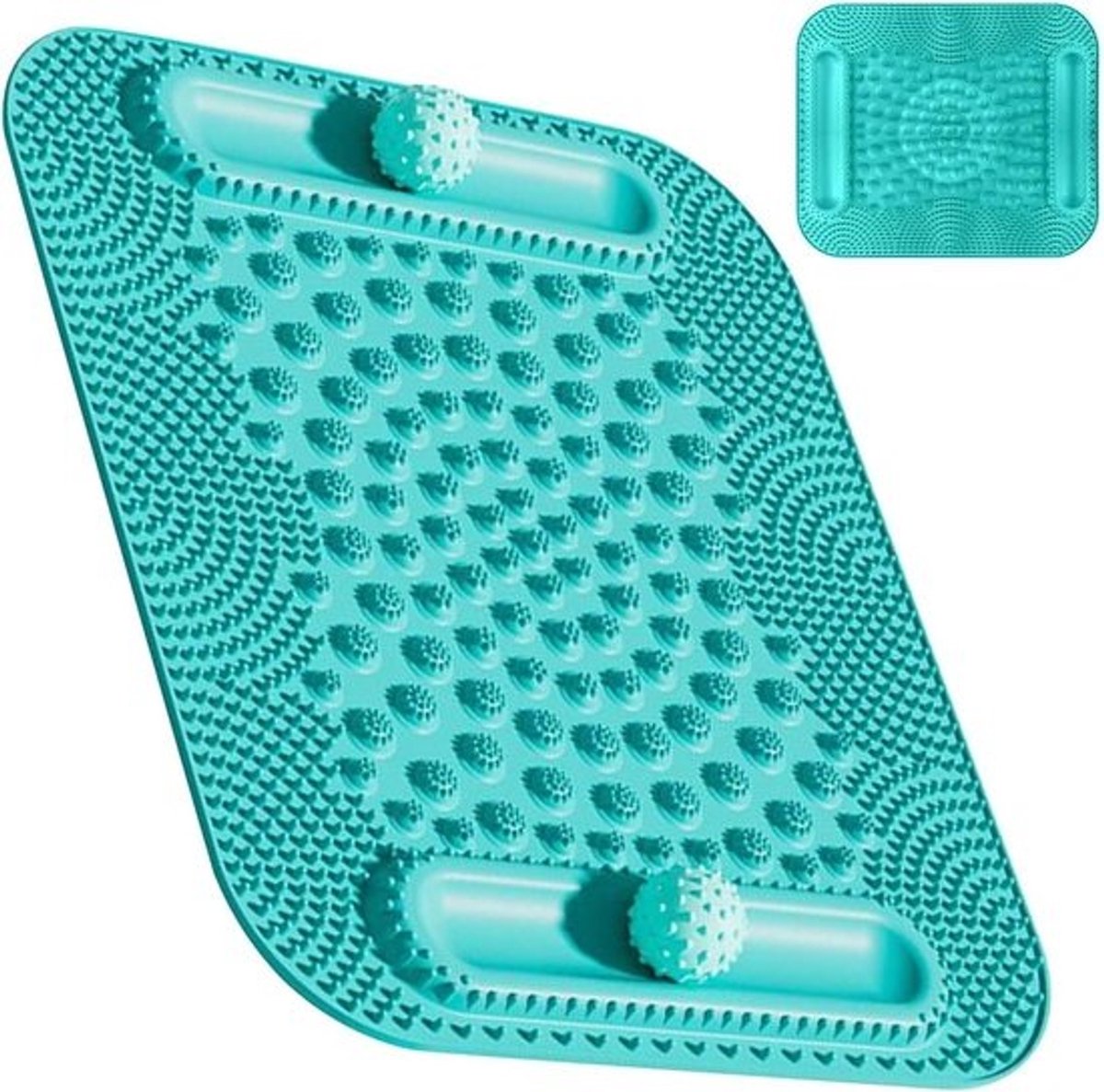 Voetdrukpunt Mat - Voetreflex Massage Pad - Voet Doorbloeding Stimuleren - Dubbele Bol Vorm - 43 cm - Grijs