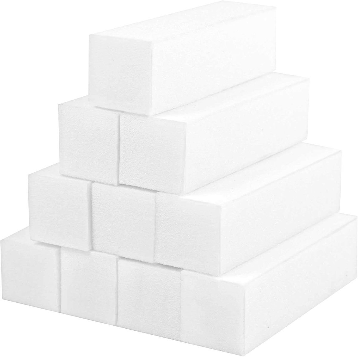 Dailygoods- Schuurblokken Set van 10 - Professionele Nagelbufferblokken - Geschikt voor Natuurlijke/Acryl/Gelnagels - Flexibel Schuim - Fijne Gronding
