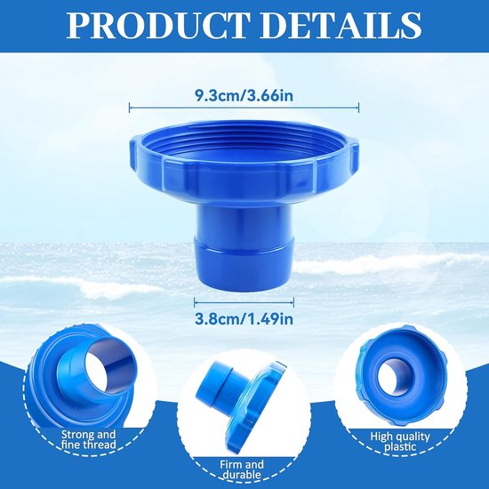 1 stuk zwembadslangadapter skimmer voor inloopzwembaden (blauw) — afbeelding 5