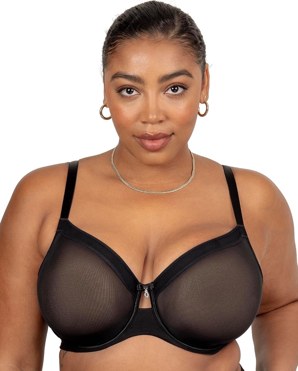 Couture Sheer Mesh Full Coverage Unlined Underwire Bra Dames Volledige dekking BH
