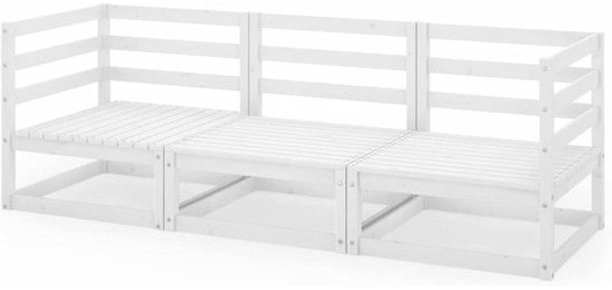 Tuinbank - Buitenbank Zitbank - Ontspannen Buiten - Modulair Design - 3-zits - Wit