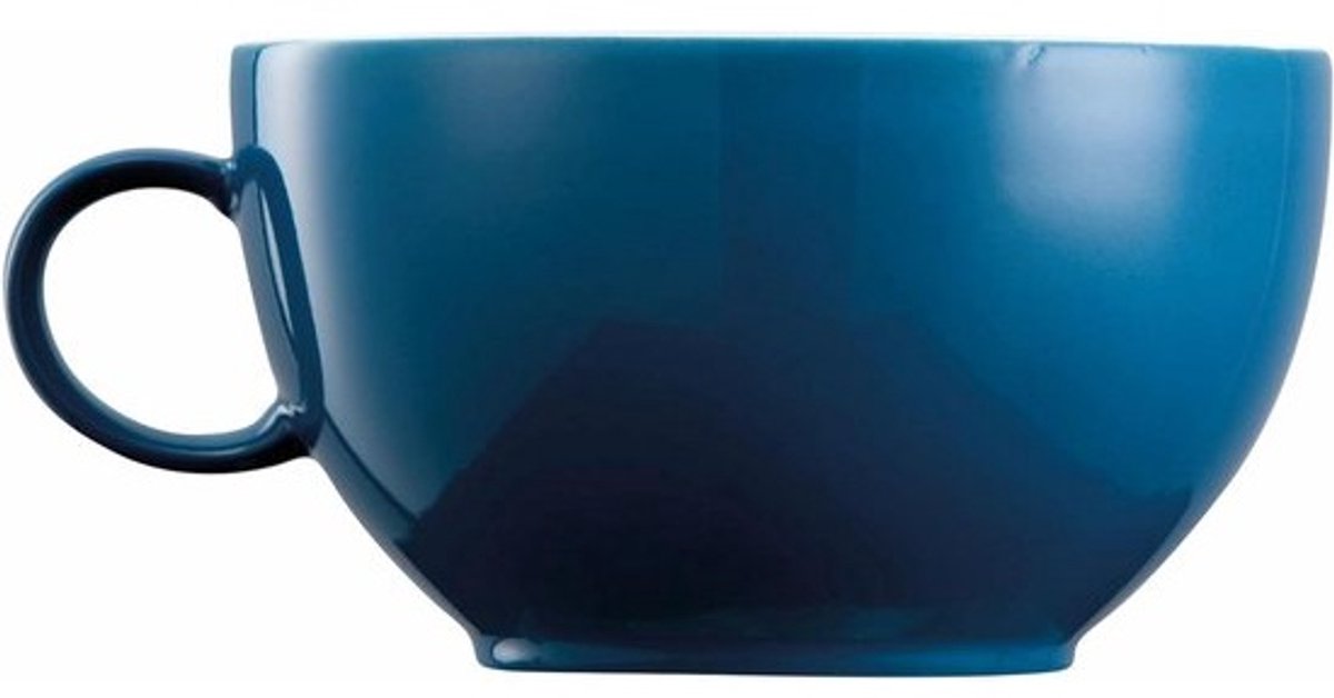 Cappuccino Kopje - Koffie Glas - Genieten van Koffie - Vaatwasserbestendig - 380 ml - Petrol Blauw