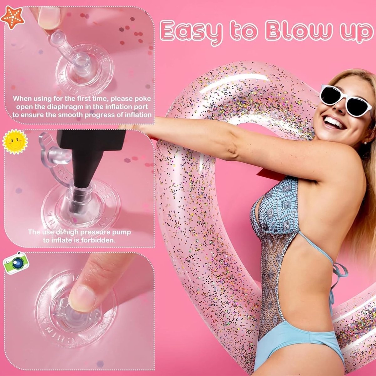 Zwembanden 120 cm voor Volwassenen, Gigantische Zwemringen voor Zwembad, Strand en Meer, Stevige Opblaasbare Ringen van PVC, Accessoires voor Poolparty, Zomer en Fotoshoots