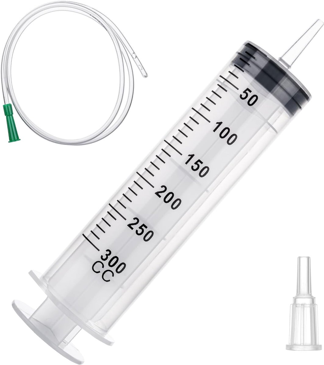 300ML spuit met slang, individuele verpakking voor laboratoriummetingen, grote spuit herbruikbaar, spuiten voor industrieel gebruik, plantenbewatering, huisdiervoeding