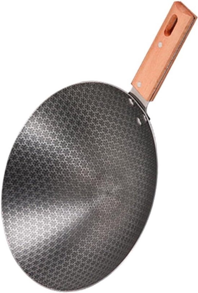 Kookpan Wok - Koekenpan - Buiten koken - Antiaanbaklaag - 39.5 cm - Grijs