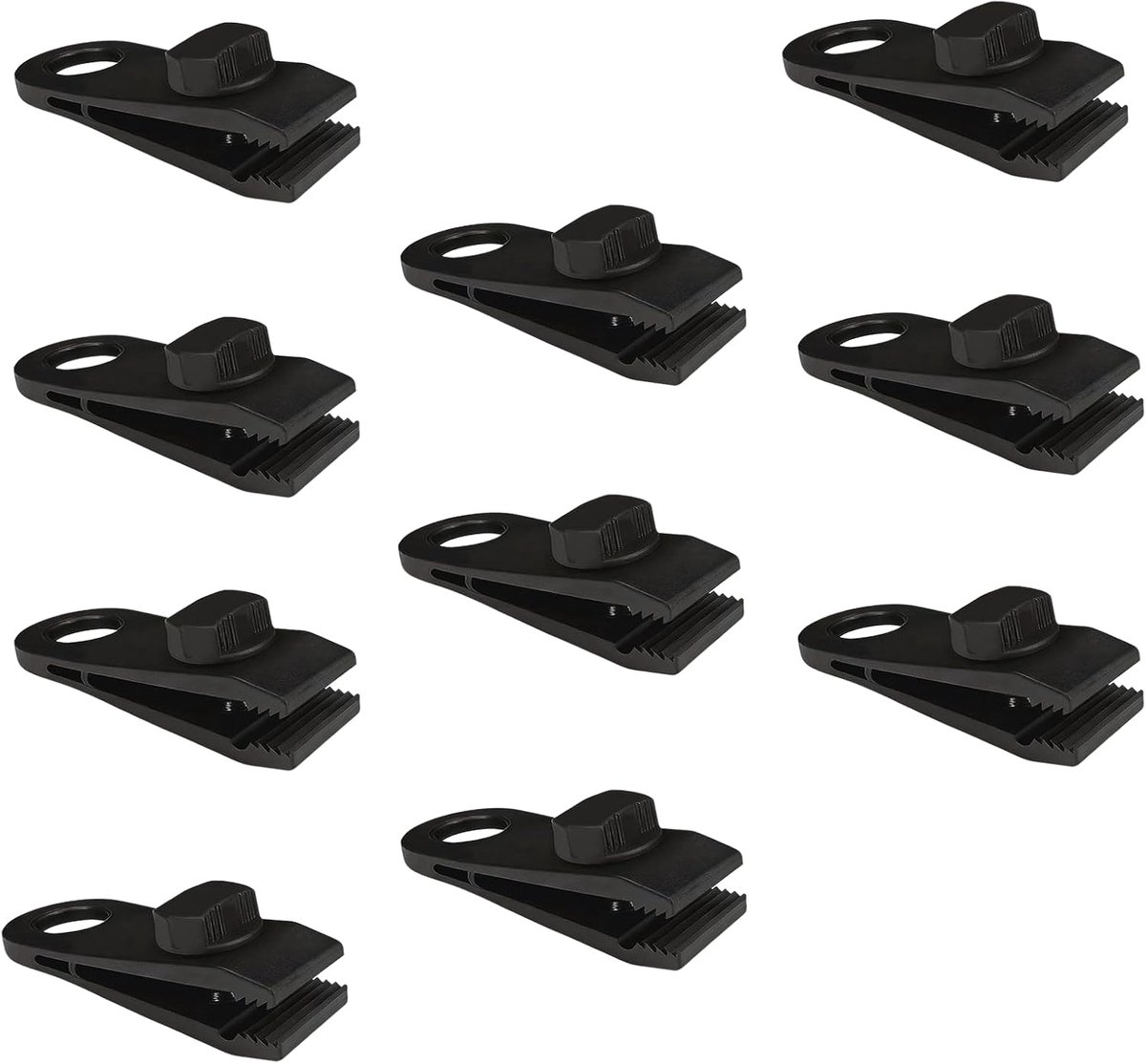 10 stuks, instelbaar, versterkt, zeilclips voor tentzeil, zonnezeil, luifels, afdekzeilen, camping, tuin, terras, universele bevestiging