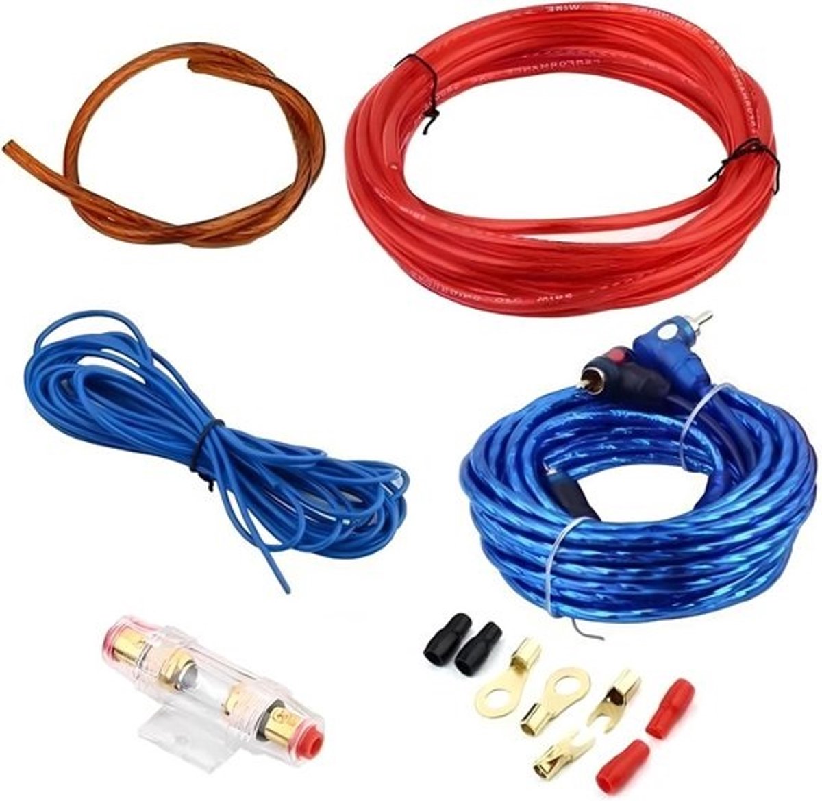 Audio Bedradingsset - Versterker Kabel - Auto Audio Upgrade - Stabiele Transmissie - 450 cm Lengte - Zwart