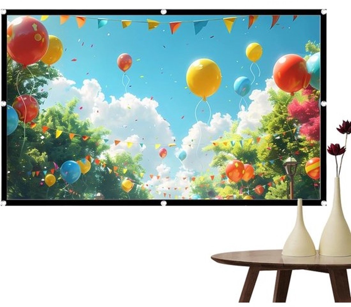 Projectiescherm - Opvouwbaar scherm - Film avonden - Anti-kreuk stof - 100 inch - Wit