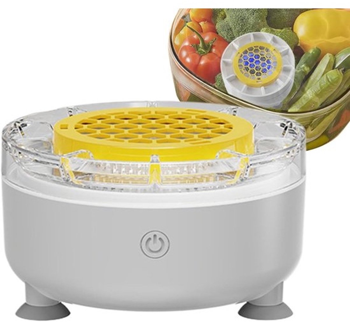 Fruit Reiniger - Voedsel Droger - Verse Producten - Roterend Systeem - 1800 mAh Batterij - Wit