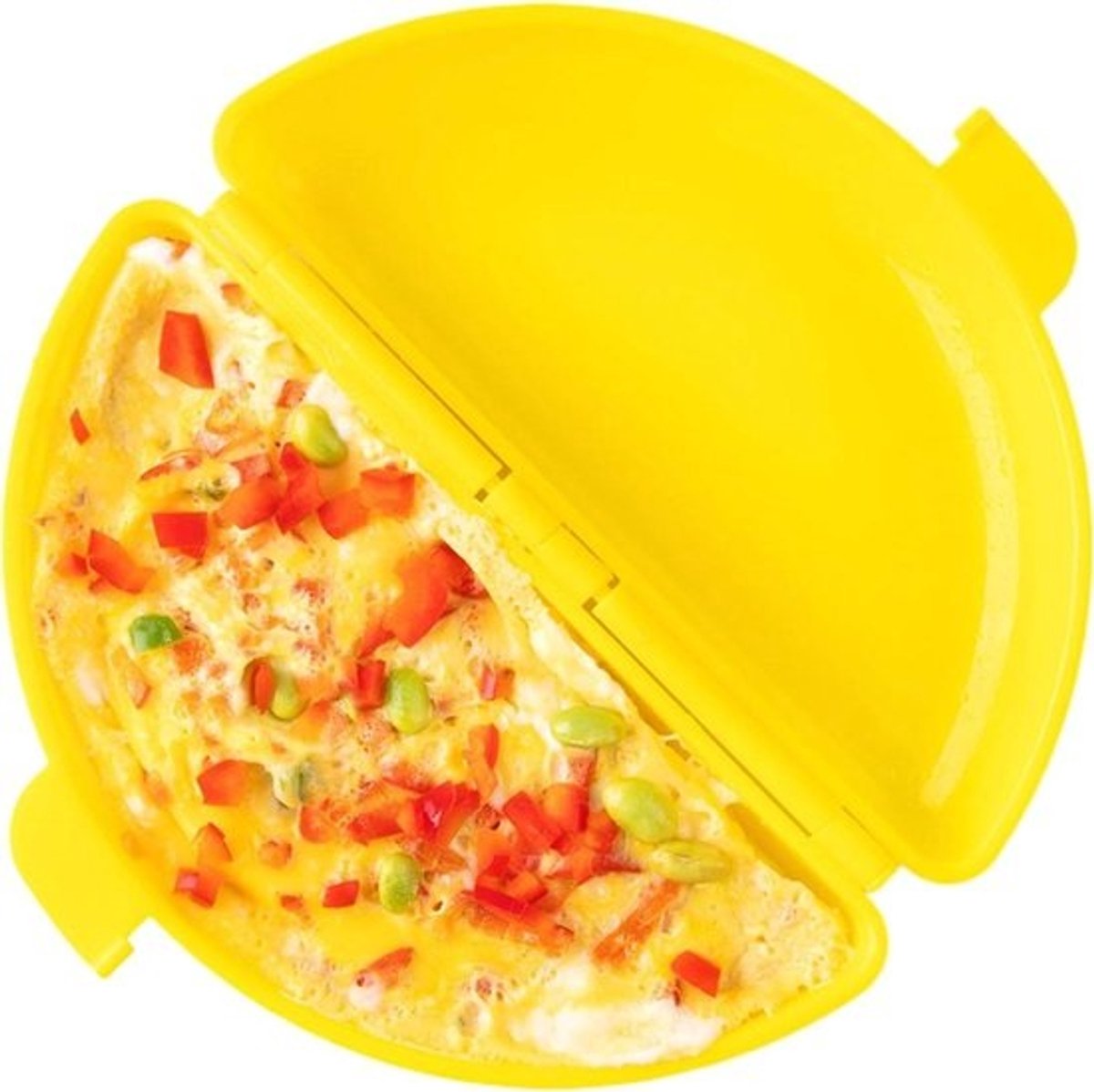 Omeletpan met antiaanbaklaag - Eierkoker magnetron - Ontbijt bereiden - Siliconen materiaal - 21 x 12 cm - Grijs