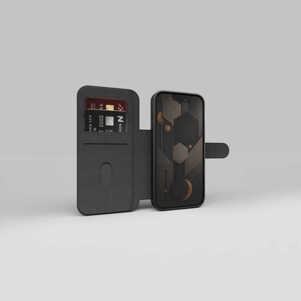 Cygnett, Leren Portemonnee Hoesje Geschikt voor Apple iPhone 18 Pro Max / 17 Pro Max MagWallet Serie, Zwart