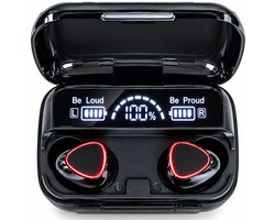 Draadloze Oordopjes Bluetooth 5.1 Hoofdtelefoon - M10 Touch Control Oordopjes Met Microfoon - Mini Powerbank 2000 mAh - Gaming Headset Sport Oordopjes - Zwart