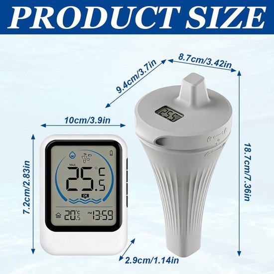 wifi, IP66, drijvende zwembadthermometer, thermometer voor zwembaden, economie, voor zwembaden, ijsbakken en whirlpools — afbeelding 5