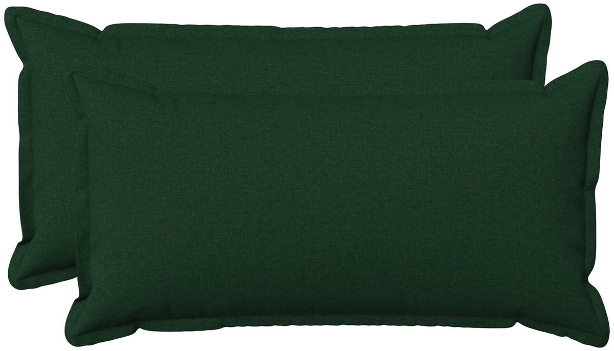 vidaXL Dekenkussen - 2 - st - HOUTEN - Donkergroen - 40 - x - 70 - cm - Faux - Linnen