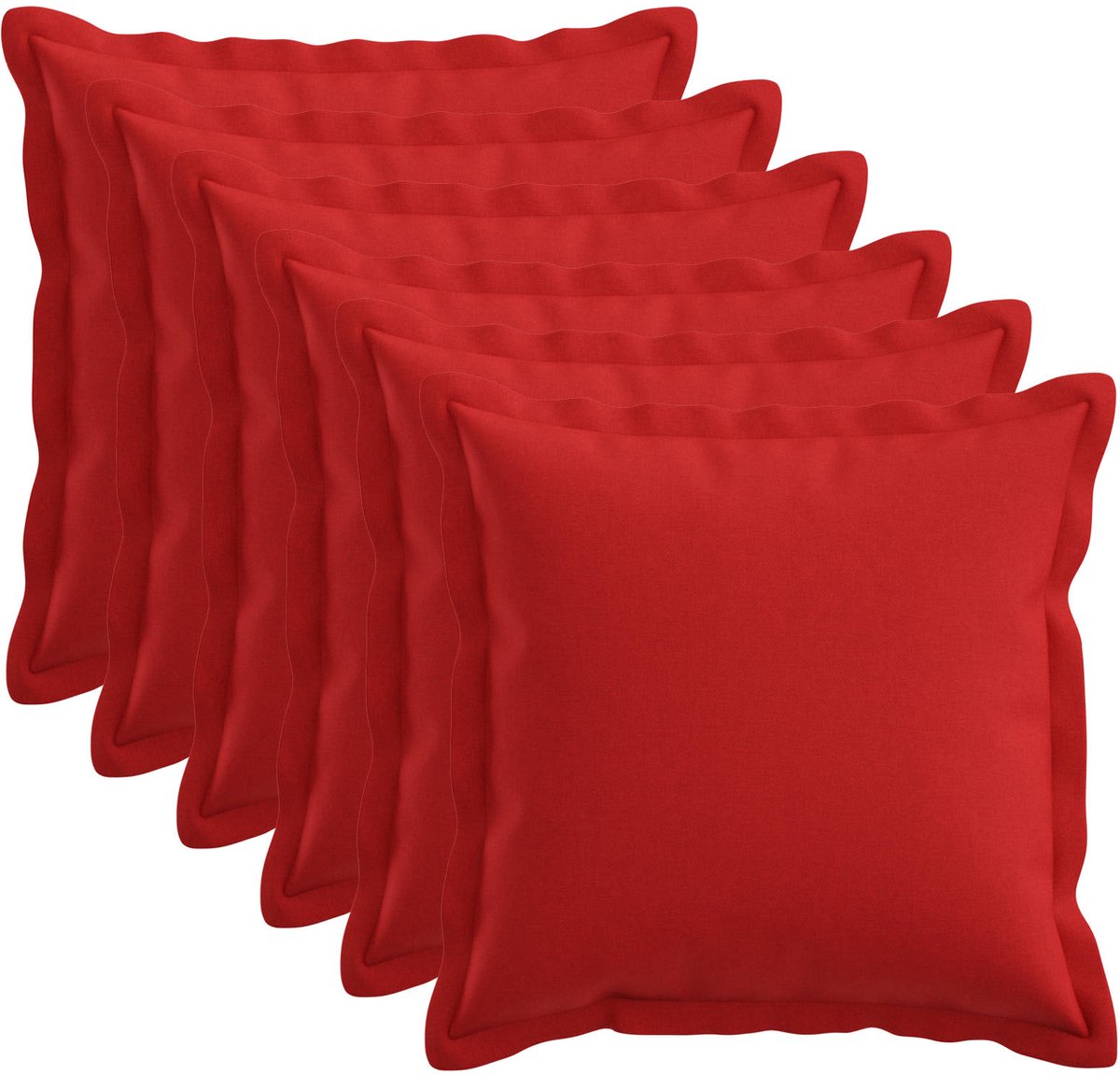 vidaXL Dekenkussen - 6 - st - HOUTEN - Rood - 45 - x - 45 - cm - Faux - Linnen