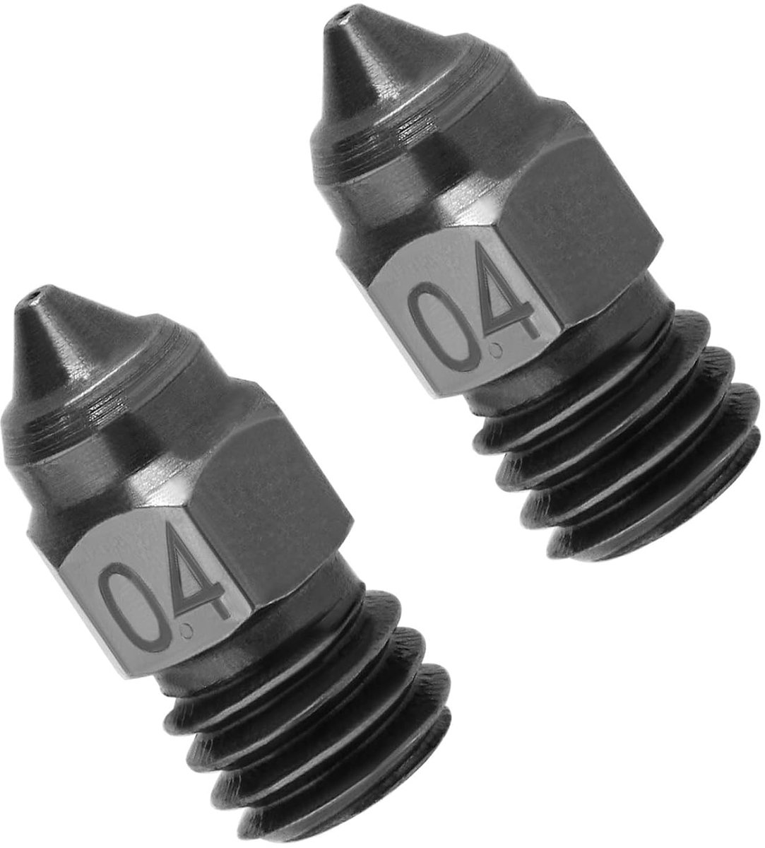2 stuks 3D-printer mondstuk verhard staal mondstuk 0,4 mm mondstuk Compatibel met CR6 SE Ender3 V2 Pro Ender 5 Plus Pro CR10 3D-printer accessoires