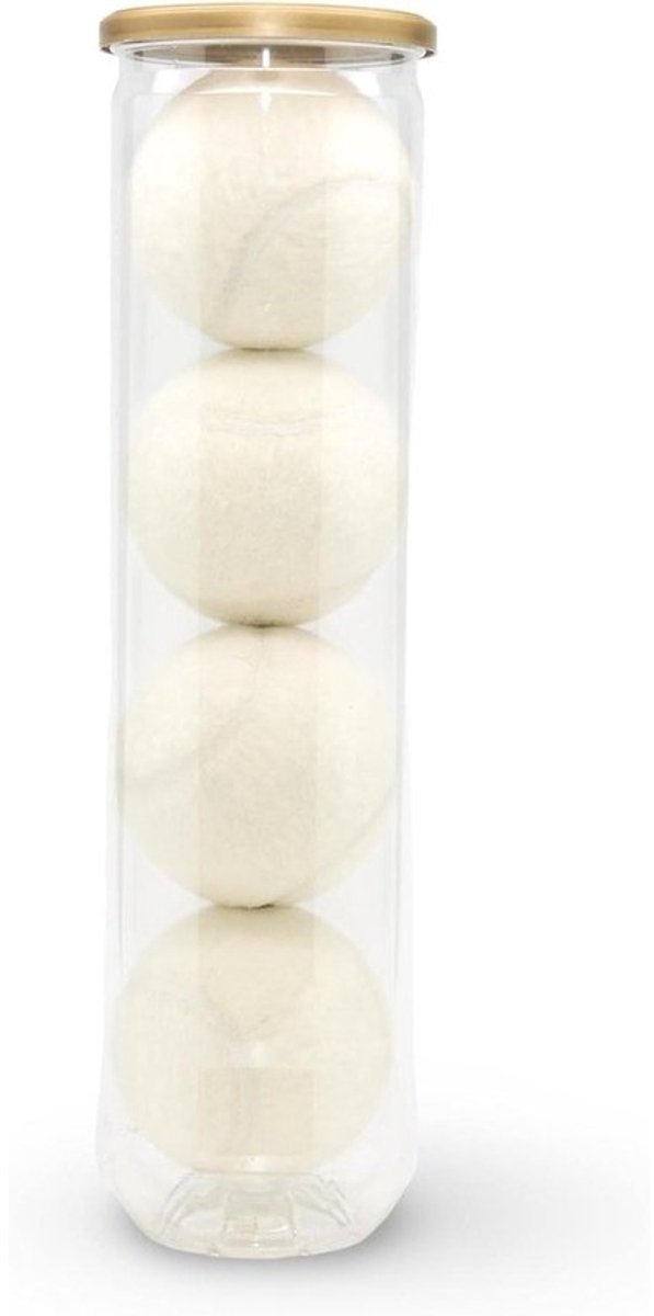 Price's Tube van 4 witte tennisballen, gemaakt in het Verenigd Koninkrijk (1 x 4 ballen)