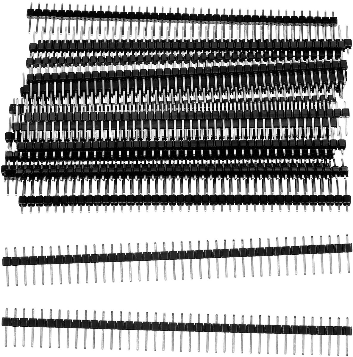 20 stuks 2,54 mm breakaway printplaat 40-pins header | Enkele rij stekkerstrip, mannelijke en vrouwelijke pinnen, PCB-soldeerpin voor gatrasterprintplaten, printplaten