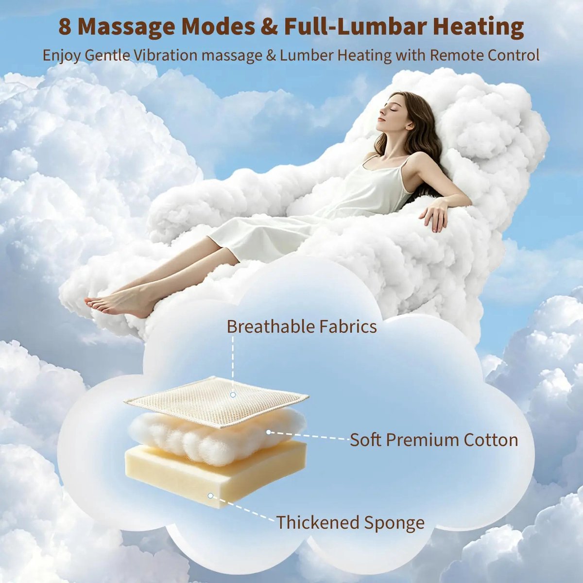 Gudalio Relaxfauteuil - Massagestoel - Relaxstoel - Elektrische Stoel - Ligstoel - Verwarming - Voetsteun - Zijvak - Massage - Grijs – foto 7