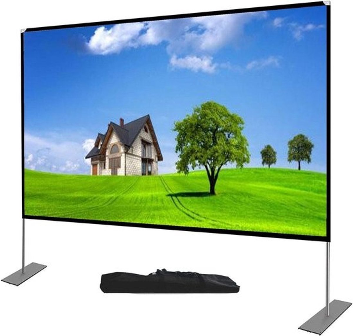 Draagbaar Projectiescherm - Filmscherm Beamer - Thuisbioscoop Buitenfilm - Kreukvrij HD 4K - 80-120 Inch - Wit