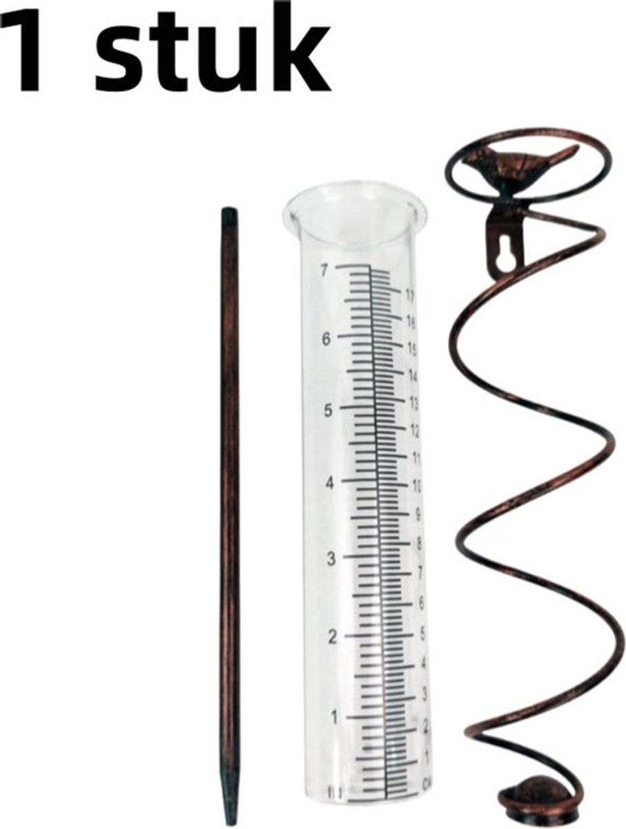 Spiraalvormige regenmeter van glas - Hangende tuinregenmeter met metalen frame