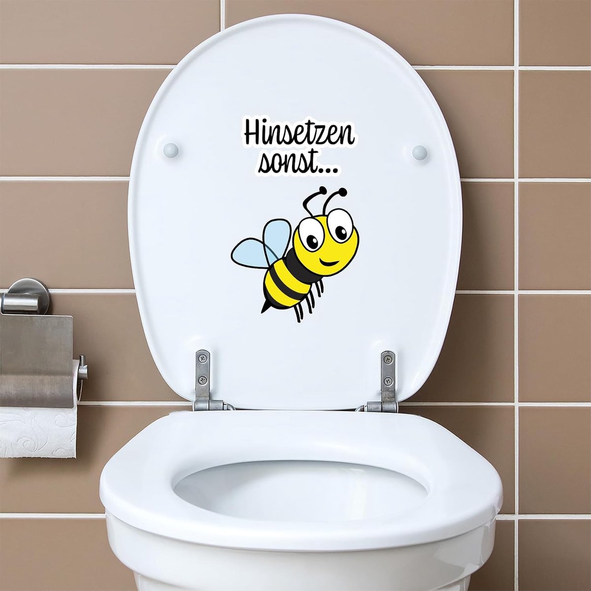 Folia Decoratieve zelfklevende wc-deksel badkamer toilet Funsticker toiletbril toiletdeksel grappige zin sticker (R173-01 bij)