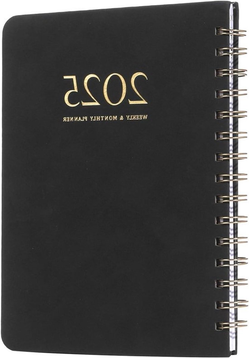 Maandplanner 2025 - Agenda Dagboek - Tijd Beheer - Hard Cover - A5 Formaat - Zwart